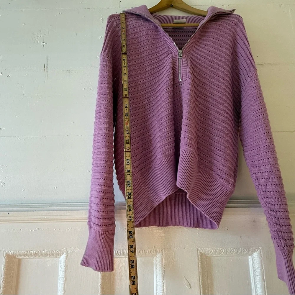 Varley Tara pointelle half zip knit pullover NWT size medium - Picture 9 of 10